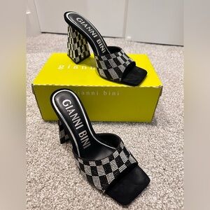 Gianni Bini Black and White Checkered Heels
